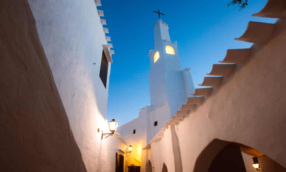 Bell tower at dusk, Binibeca Vell.