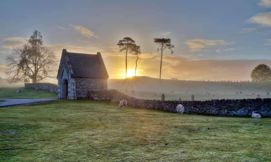 Countryside close to the route of the Dublin to Galway railway line.