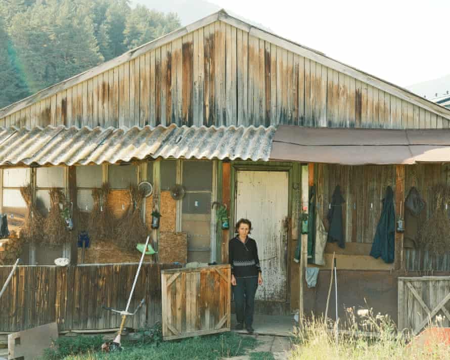 Leila Chabukaidze, in her house porch