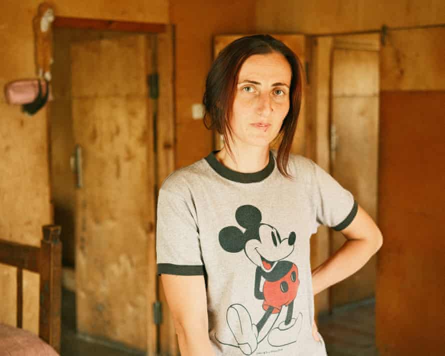 Nino Kitidze, a 28-year-old housewife and mother of three, poses for a portrait in her family cottage in Omalo, Tusheti. August 21. 2021.