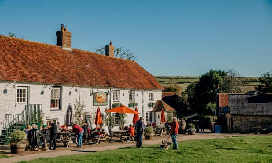 whitewashed pub exterior