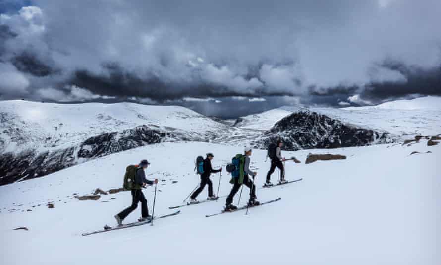 Cross-country skiing in Scotland.