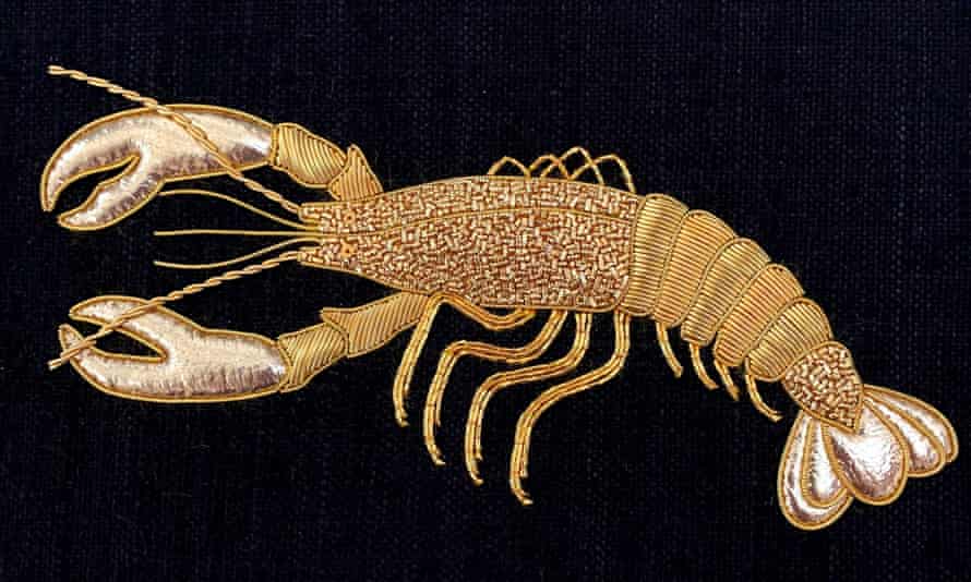 All that glitters: Hannah Mansfield goldwork lobster, West Dean.