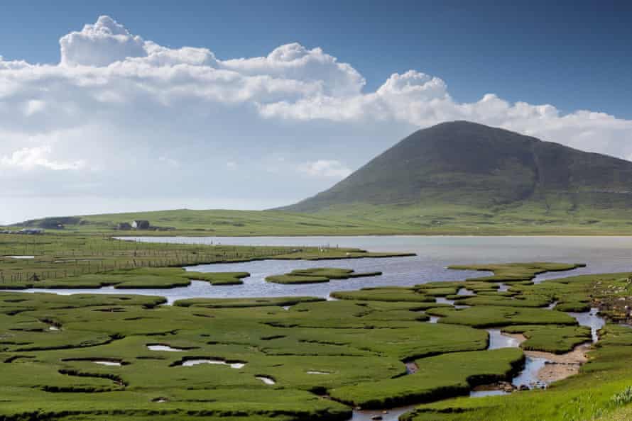 Ceapabhal hill and saltings on the Isle of Harris.