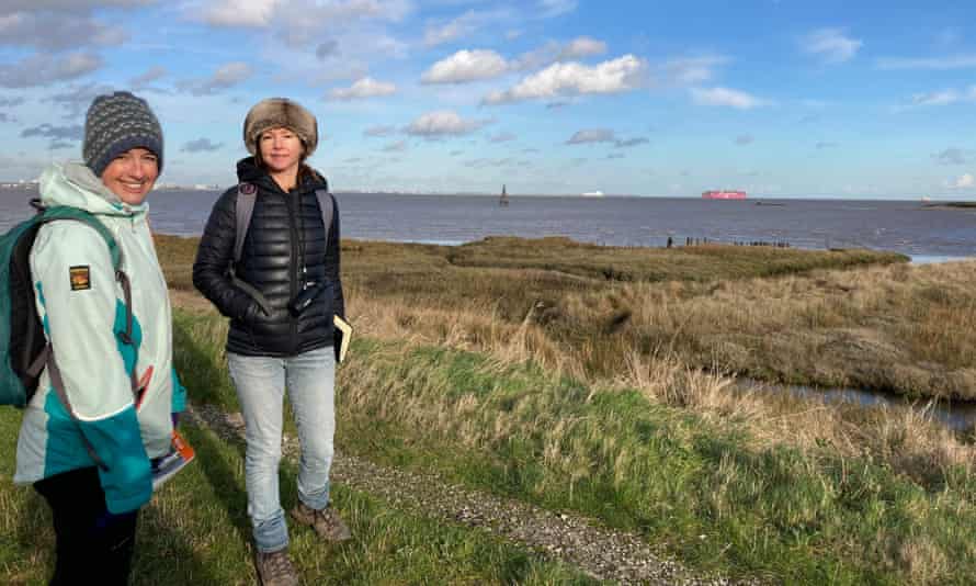 Jane Dunford (right) and friend near Grain.