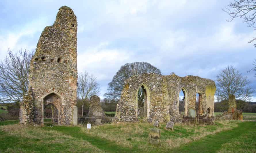 The remains of St Margaret Church West Raynham.